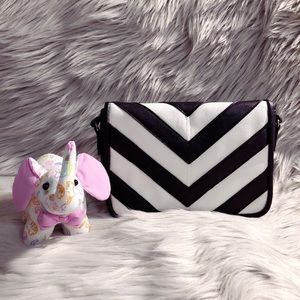 B&W Chevron Crossbody Purse